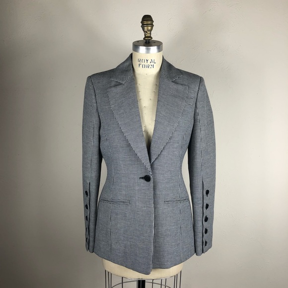 AltuzarraBlack White Checkered Blazer Size 40